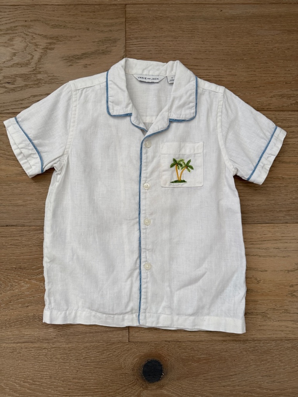 Janie and Jack The Embroidered Cabana Shirt size 3T